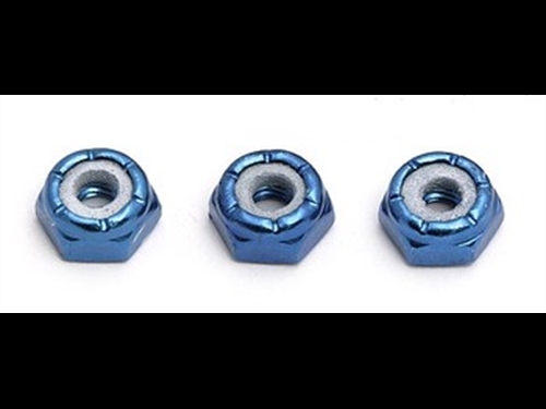 TEAM ASSOCIATED BLUE ALUMINIUM 8-32 LOCKNUTS LOW PROFILE (3)