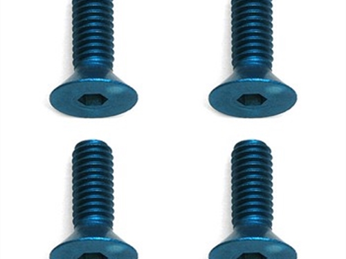 TEAM ASSOCIATED FACTORY TEAM M4X12 FHCS BLUE ALUMINIUM (4)