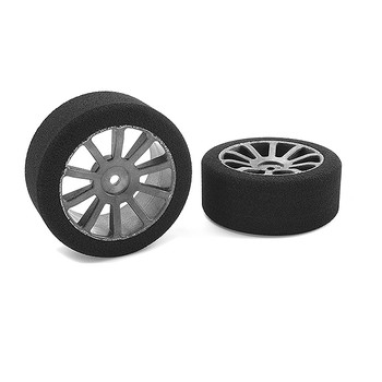 CORALLY ATTACK FOAM TIRES 1/10 GP TOURING 35 SHORE 26MM FRONT CARBON RIMS 2PCS