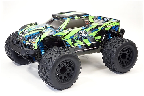 FTX RAMRAIDER 110 BRUSHLESS MONSTER TRUCK RTR - GREENBLUE