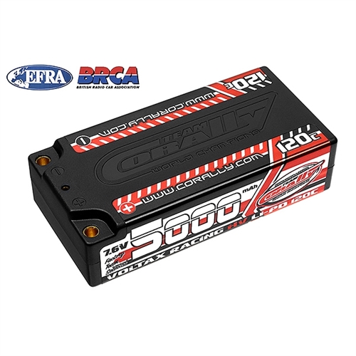 CORALLY VOLTAX 120C LIPO HV BATTERY 5000 MAH 7.6V SHORTY 2S 2MM BULLIT