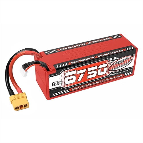 CORALLY SPORT RACING 50C LIPO BATTERY 6750MAH 148V STICK 4S HARDWIRE XT90
