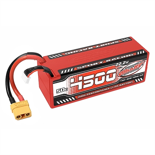 CORALLY SPORT RACING 50C LIPO BATTERY 4500MAH 222V STICK 6S HARDWIRE XT90