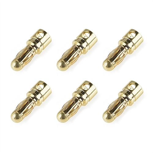 CORALLY BULLIT CONNECTOR 3.5MM MALE SPRING TYPE GOLD PLATED WIRE STAIGHT 6PCS