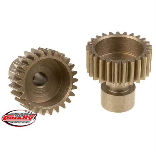 CORALLY 48 DP PINION LONG BOSS HARDENED STEEL 25 TEETH DIA. 3.17MM
