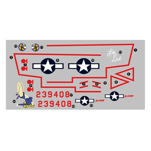 DYNAM P61 BLACK WIDOW DECAL SET