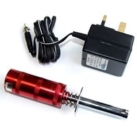FASTRAX ALUMINIUM METERED GLOW STARTER With 2100mah Ni-CD & 2PIN CHARGER