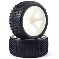 Fastrax 1/10th Mounted Buggy Tyres Lp 'Block' Rear