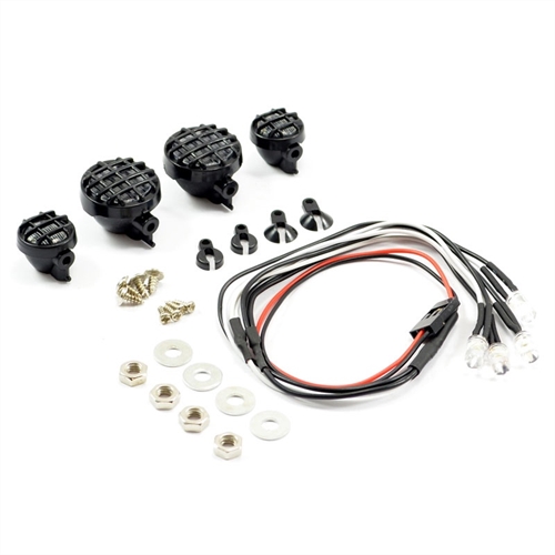 FASTRAX LIGHT SET w/LED,LENSES WIRE CONNECTOR 4PC - ROUND