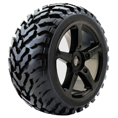 FASTRAX 1:8 TRUGGY ARROW MTD 5-SPOKE BK CHROME 0 OFFSET(PR)