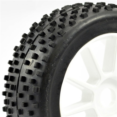 FASTRAX 1/8TH BUGGY PREMOUNTED 'CHIP BLOCK' TYRES ON SPLIT SPOKE WHEELS