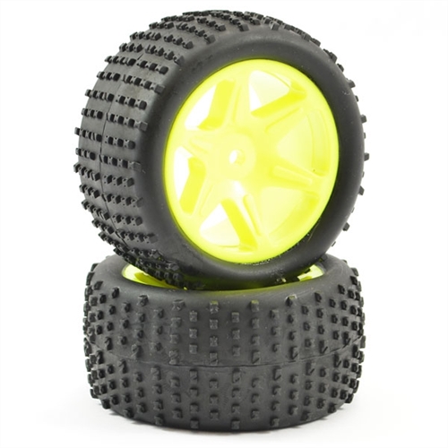 FTX COMET BUGGY REAR MOUNTED TYRE & WHEEL YELLOW
