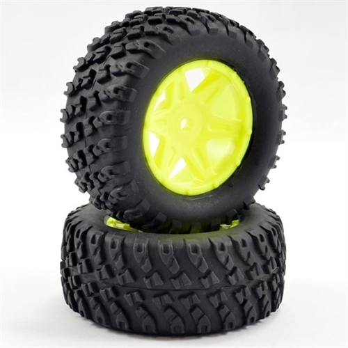 FTX COMET DESERT BUGGY/SC REAR MOUNTED TYRE & WHEEL YELLOW
