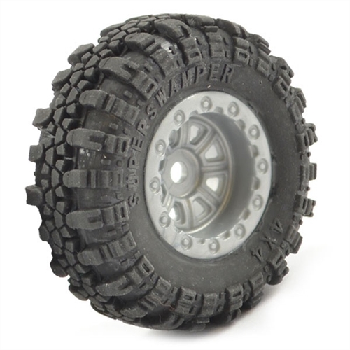 FTX OUTBACK MINI SWAMPER TIRE & WHEEL SET - GREY (4PC)
