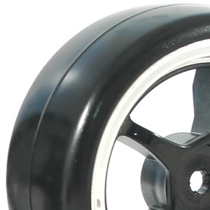 FASTRAX 1/10 STREET/DRIFT 5SP SCALE BLACK/CHROME WHEEL & V2 TYRE