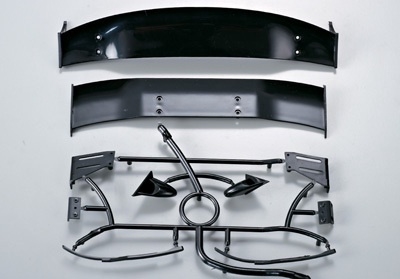 KILLERBODY 1/10 MOULDED REAR WING, WIPER, MIRROR SET