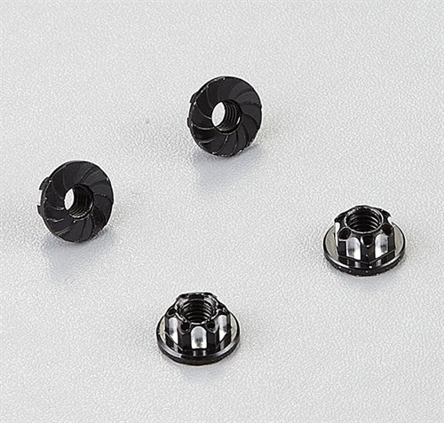 KILLERBODY ALUMINIUM WHEELS NUTS BLACK 4MM 4PC