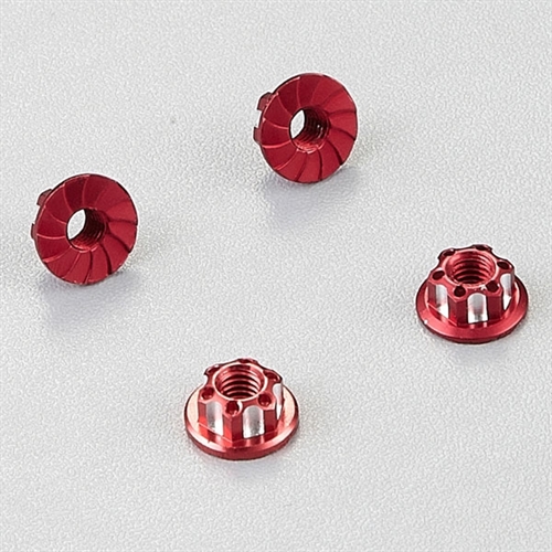 KILLERBODY ALUMINIUM WHEELS NUTS RED 4MM 4PC