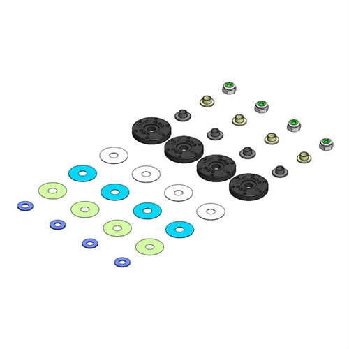 MIP BYPASS1 HI-FLOW PISTON KIT 6-HOLE x 1.3mm, 1/8TH SCALE