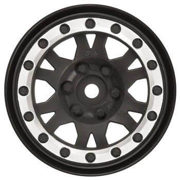 PROLINE IMPULSE 1.9" BLK/SIL PLASTIC INTERNAL BEADLOC WHEEL