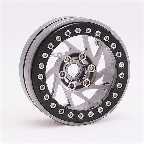 SWEEP SPIRAL 1.9" ALUMINIUM BEADLOCK WHEELS GREY (2PC)