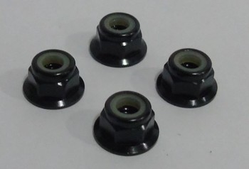 Black Alumimium Flanged 4mm WheelNuts