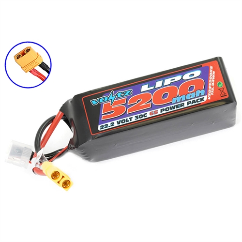 VOLTZ 5200MAH 222V 30C LIPO BATTERY wXT90