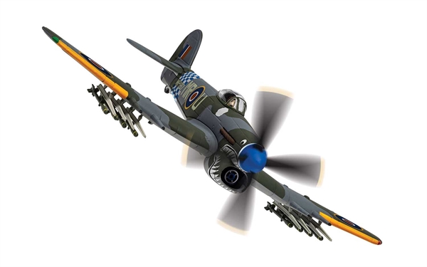 Corgi 1:72 Diecast Hawker Typhoon IB MP197 / MR-U "Sharkmouth" - AA36513