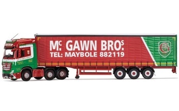 Corgi 1:50 Diecast Mercedes-Benz Actros (MP4) Curtainside Trailer McGawn Bros. Ltd - CC15812