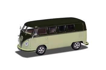 Corgi Vanguards 143 Diecast Volkswagen Campervan Type 2 T1 Palm Green and Sand Green - VA14502