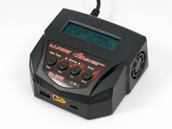 GT POWER C6D 240V MINI CHARGER, LI-PO, LI-FE, NI-MH, NI-CD 1-CHG-C6D-M