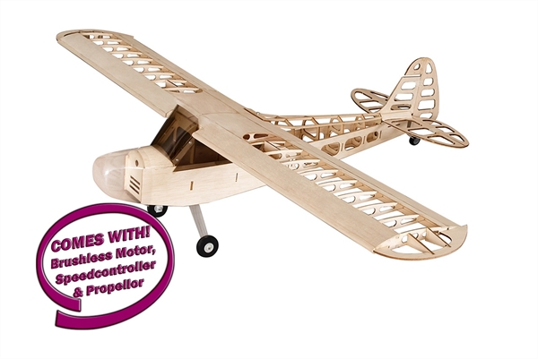 DW Hobby J3 Cub 1.2M Balsa Kit - INC Motor, ESC & Prop