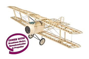 DW Hobby Sopwith Camel 1.2M Balsa Kit (inc Motor-Prop-ESC-Servos)