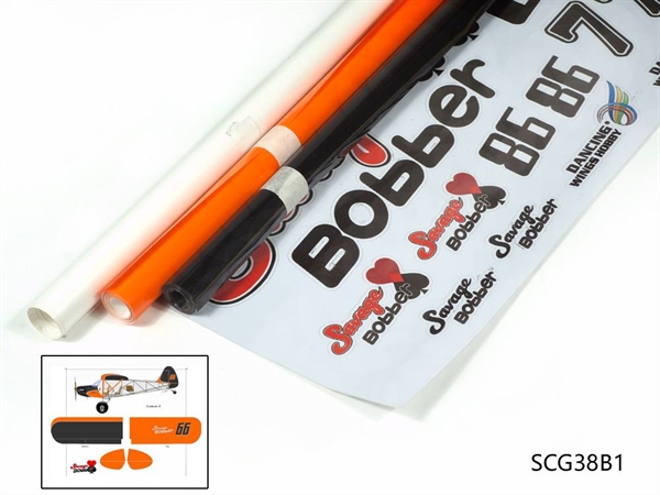 Covering Film Pack - 1m Savage Bobber (2m Orange/Black, 0.5m White)