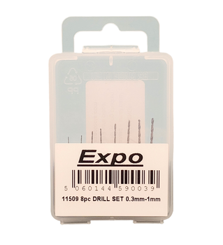 8pc Drill Set 0.3mm-1mm
