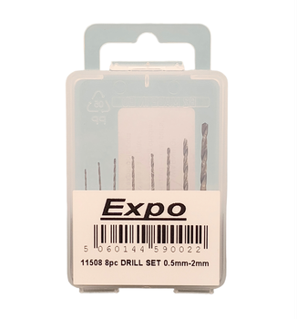 8pc Drill Set 0.5mm-2mm