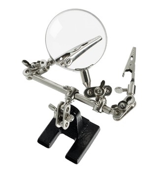 Helping Hands With Glass Magnifier