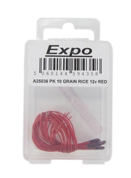 12V Red Grain of Rice Bulbs 10