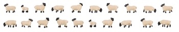Sheep with Black Heads Figure Set (N)