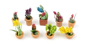 Flowers In Pots Set 1 Pack of 9