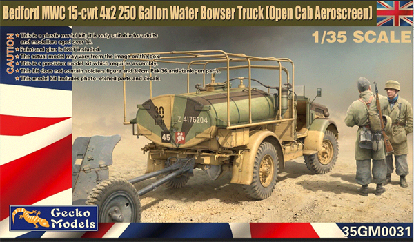 Bedford MWC 15-cwt 4×2 200 Gallon Water Bowser Truck (Open Cab Aeroscreen)