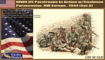 WWII US Paratroopers 1944 & Cushman Cycle 1/35 Plastic Model Kit