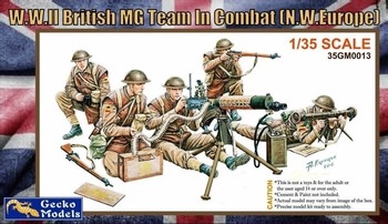 WWII British MG Team In Combat