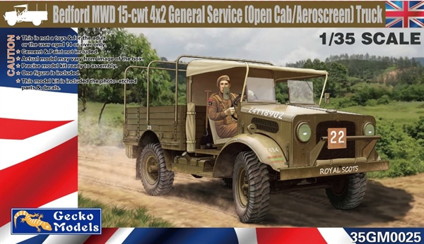 Bedford MWD 15cwt 4x2 General Service Truck (Open Cab/Aeroscreen) 1/35 Plastic Model Kit