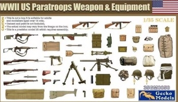 WWII US Paratroops Weapons and Equipment 135 Plastic Model Kit