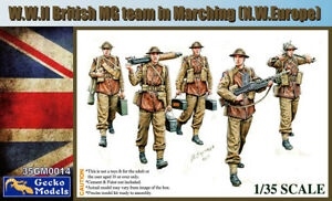 British Machinegun Team Marching NW Europe 135 Plastic Model Kit