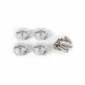 TT-01 Alloy Wheel Hex Drive Adapter x4 (Silver)
