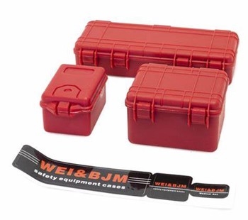 Plastic Scale Tool Boxes Red (Set of 3)