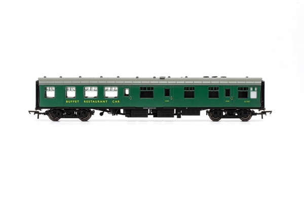 Hornby OO Gauge British Rail Mk1 Restaurant Buffet Coach No. S1765 BR Green Livery (Era 5) - R4972