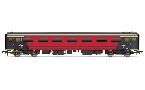 Hornby OO Gauge Virgin Trains Mk.2F First Open Coach No. 3340 Red Grey Livery (Era 9) - R4944